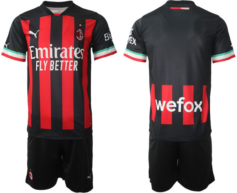 Men 2022-2023 Club Ac Milan home black blank Soccer Jersey